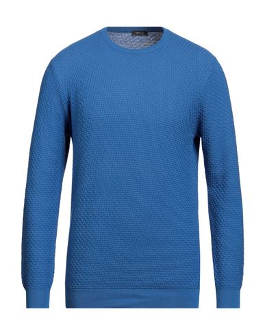 Rossopuro Man Sweater Blue Size 6 Cotton