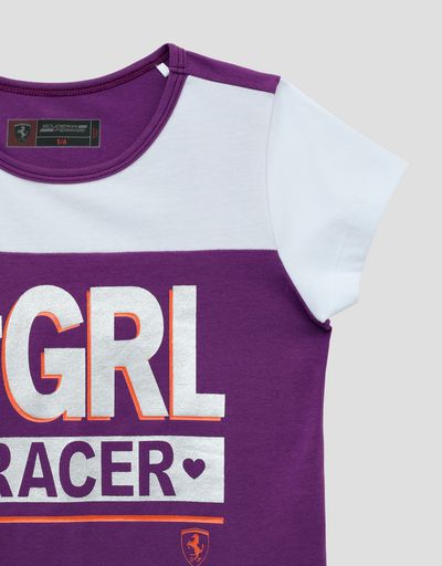 Scuderia Ferrari Online Store - Girls’ T-shirt with laminated #“GIRL RACER” print - Short Sleeve T-Shirts