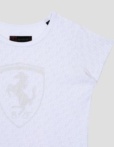 Scuderia Ferrari Online Store - Girl's T-shirt with all over print - Short Sleeve T-Shirts