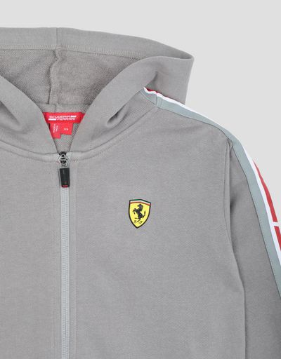 Scuderia Ferrari Online Store - Boy's and girl's hooded sweater in French Terry - Zip Hood Jumpers