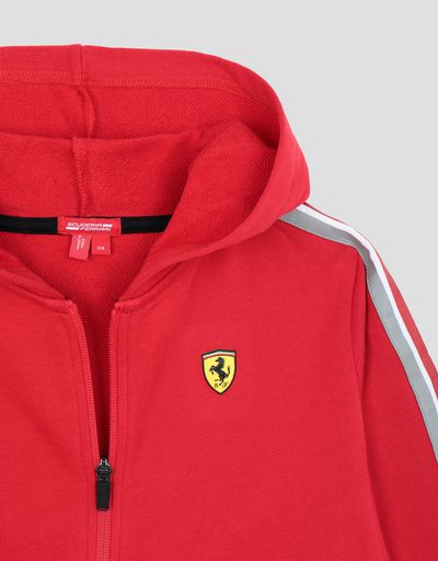 Scuderia Ferrari Online Store - Boy's and girl's hooded sweater in French Terry - Zip Hood Jumpers