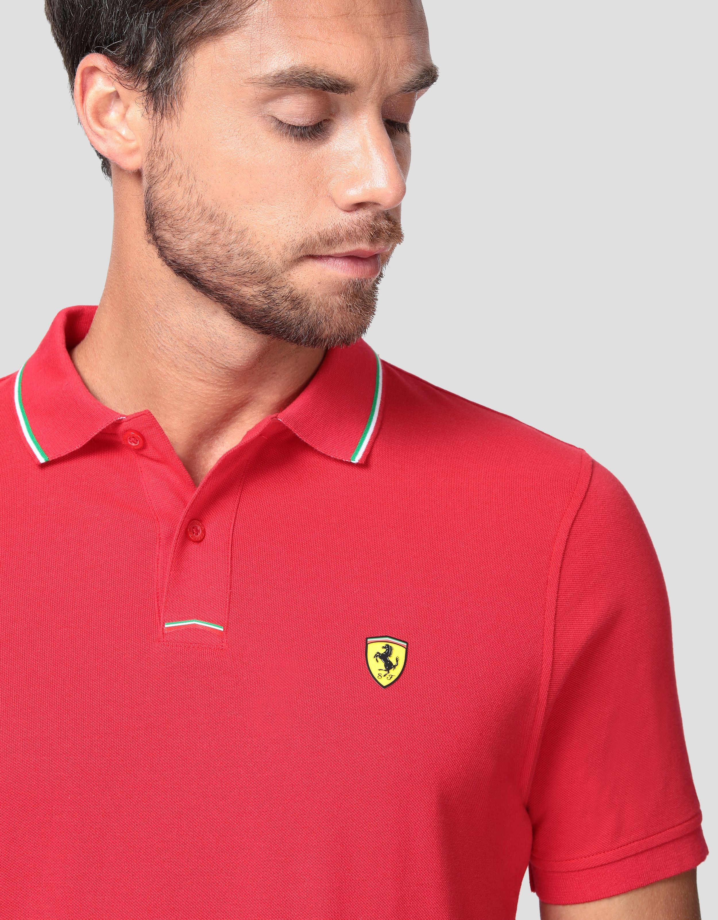 Ferrari Men's piqué cotton polo shirt Man Scuderia Ferrari Official Store