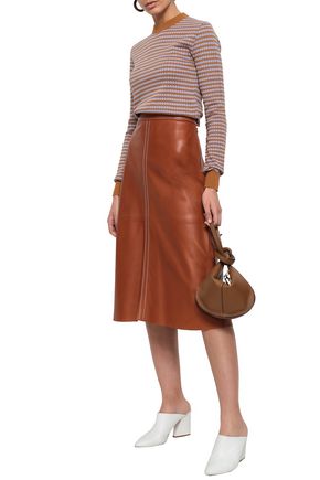 Click to view more detailed imagery on our partner's website Marni Striped Crochet-knit Cotton Sweater In Camel
