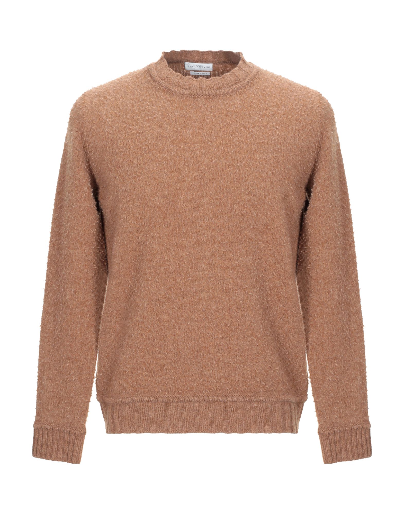 Shop Ballantyne Man Sweater Khaki Size 42 Wool In Beige