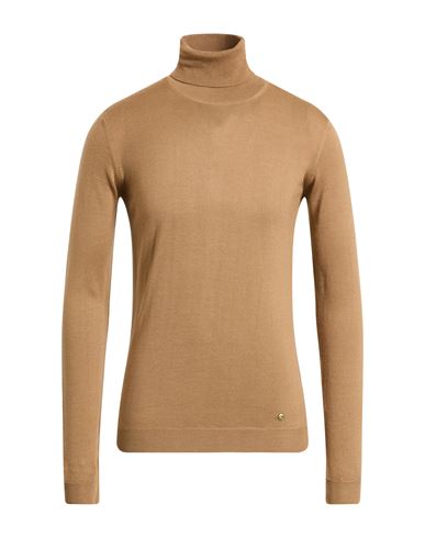Havana & Co. Man Turtleneck Camel Size S Merino Wool, Acrylic In Brown