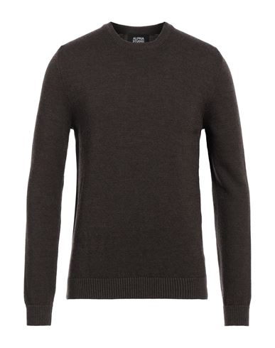 Alpha Studio Man Sweater Khaki Size 44 Cotton In Beige