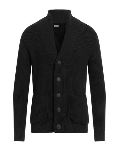 Alpha Studio Man Cardigan Black Size 42 Cotton, Flax