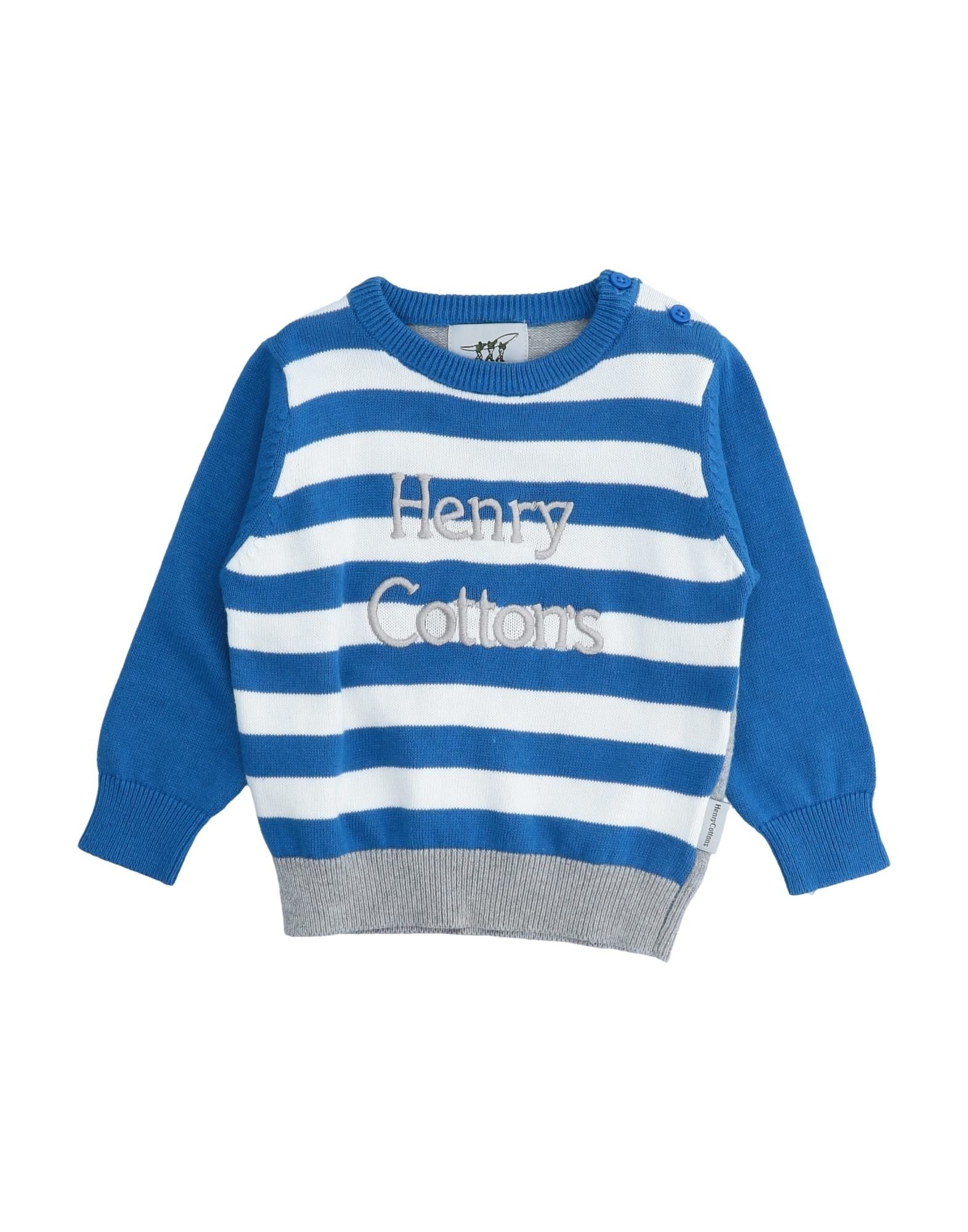 Henry Cotton's Kids' Sweaters In Bright Blue