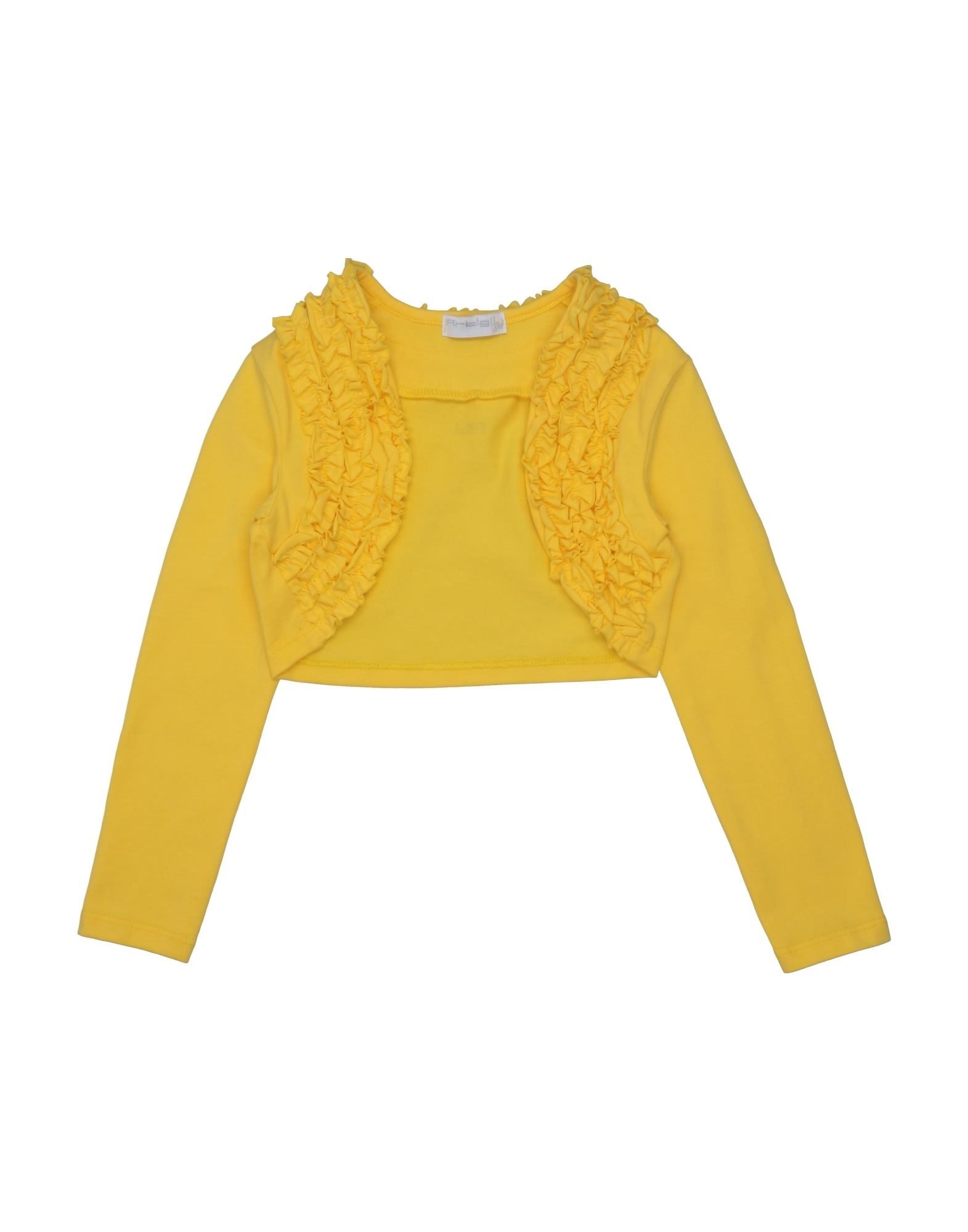 Artigli Girl Kids' Wrap Cardigans In Yellow