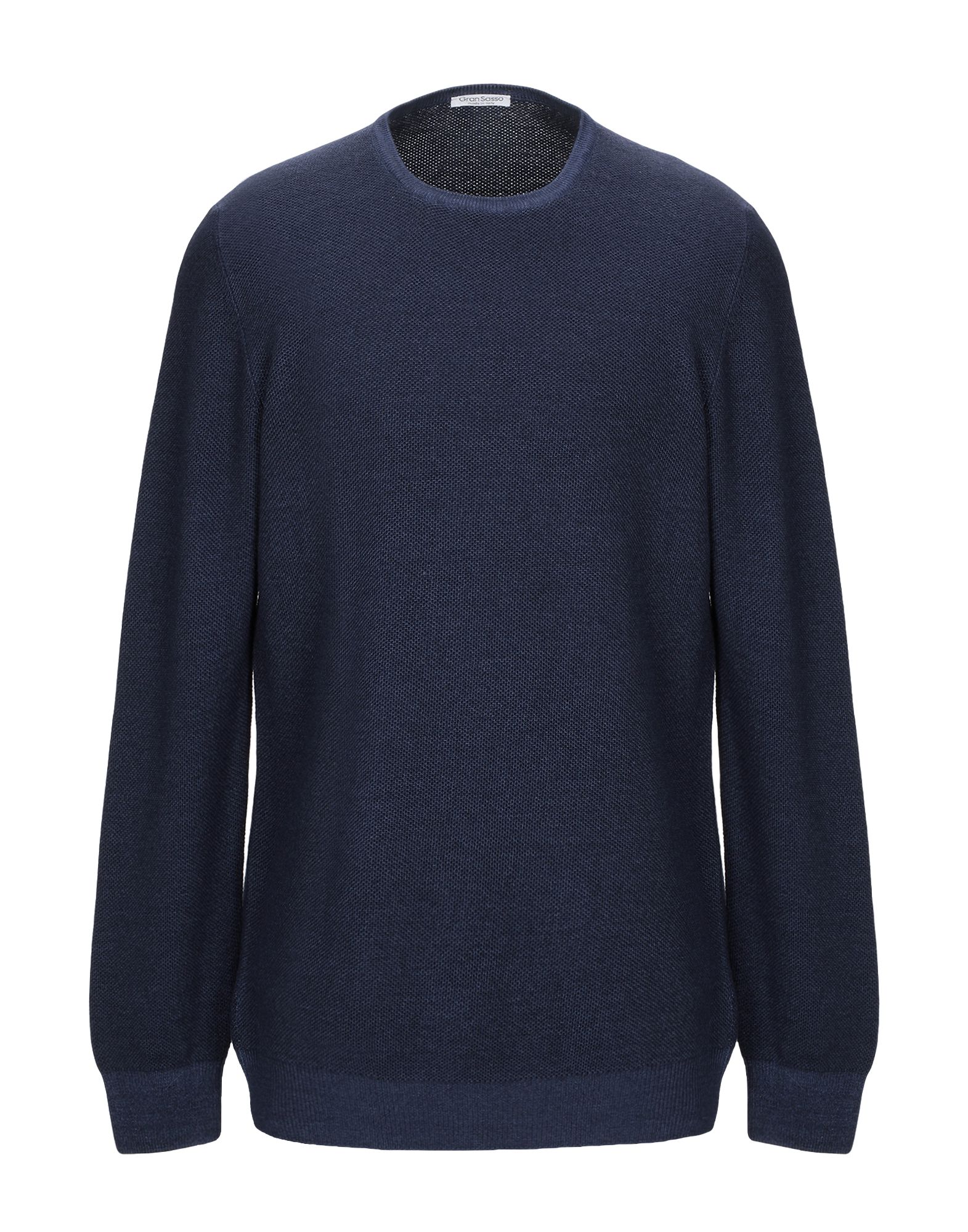 Shop Gran Sasso Man Sweater Midnight Blue Size 36 Virgin Wool In Dark Blue