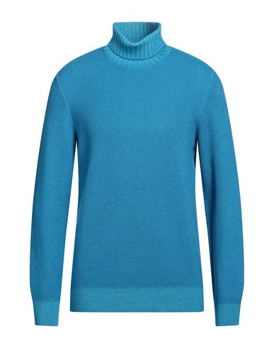 Gran Sasso Man Turtleneck Azure Size 40 Virgin Wool In Blue