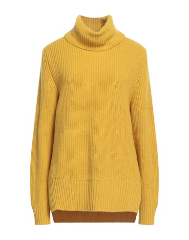 Rossopuro Woman Turtleneck Yellow Size Xs Wool, Cashmere