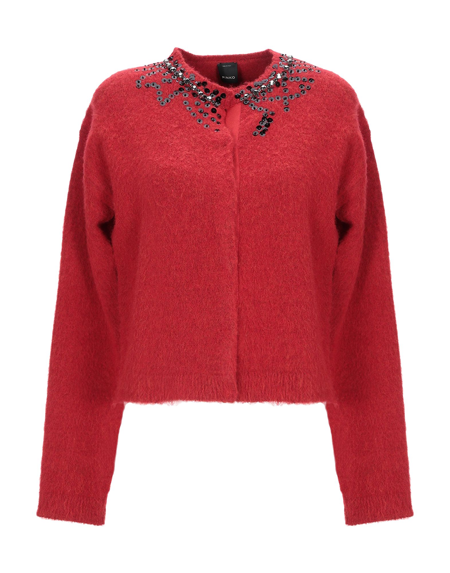 Shop Pinko Woman Cardigan Red Size M Wool, Polyamide, Acrylic, Elastane, Glass