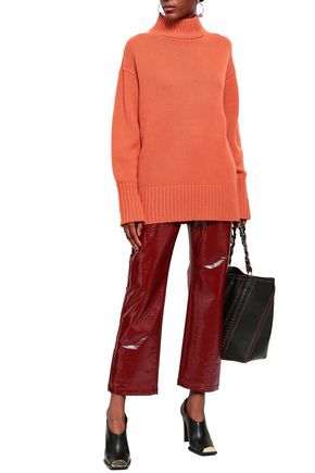 oversized orange turtleneck sweater