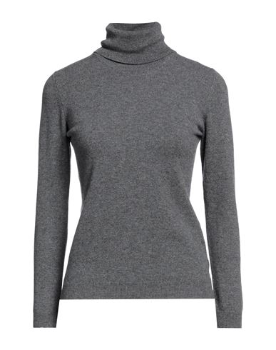 Ballantyne Woman Turtleneck Lead Size 14 Cashmere In Grey