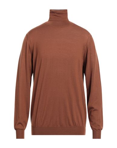 Paolo Pecora Man Turtleneck Brown Size Xxl Wool