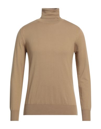 Paolo Pecora Man Turtleneck Camel Size Xxl Wool In Beige