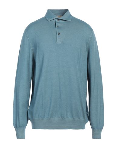 Shop Gran Sasso Man Sweater Turquoise Size 46 Virgin Wool In Blue