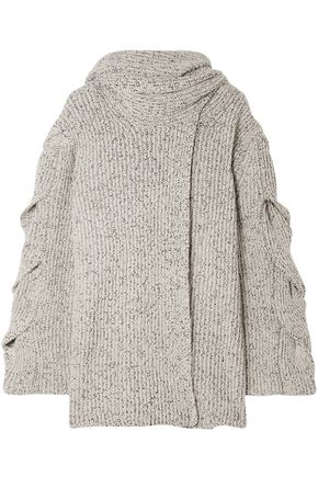 SEE BY CHLOÉ Draped marled ribbed-knit sweater