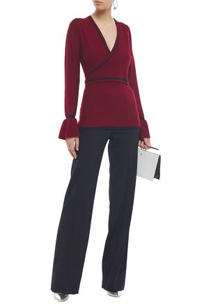 REBECCA VALLANCE WRAP-EFFECT MERINO WOOL SWEATER