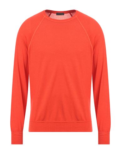 Drumohr Man Sweater Coral Size 46 Super 140s Wool In Red