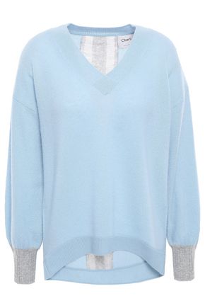 CHARLI Calanthe distressed two-tone cashmere sweater
