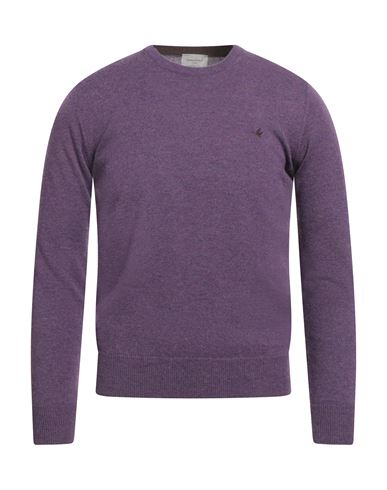 Brooksfield Man Sweater Purple Size 36 Virgin Wool In Purple