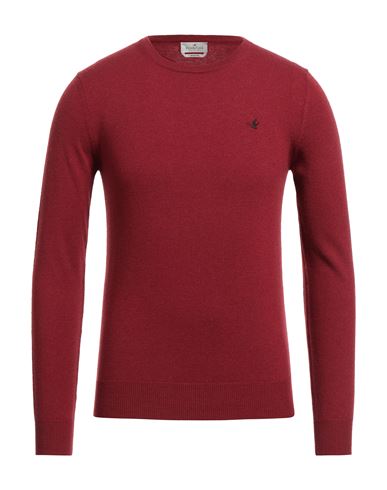 Brooksfield Man Sweater Brick Red Size 46 Virgin Wool