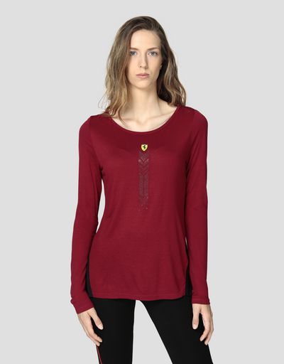 Camiseta de mujer de viscosa con strass