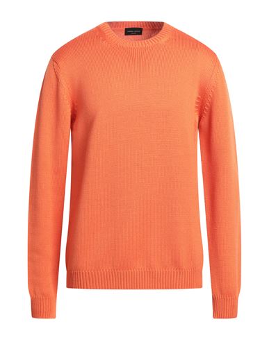 Roberto Collina Man Sweater Orange Size 46 Merino Wool