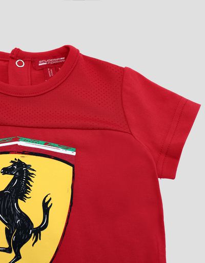 Scuderia Ferrari Online Store - Infants' cotton jersey T-shirt with Ferrari Shield - Short Sleeve T-Shirts
