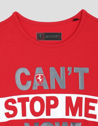 Scuderia Ferrari Online Store - Girl's T-shirt with CAN’T STOP ME NOW! print - Short Sleeve T-Shirts