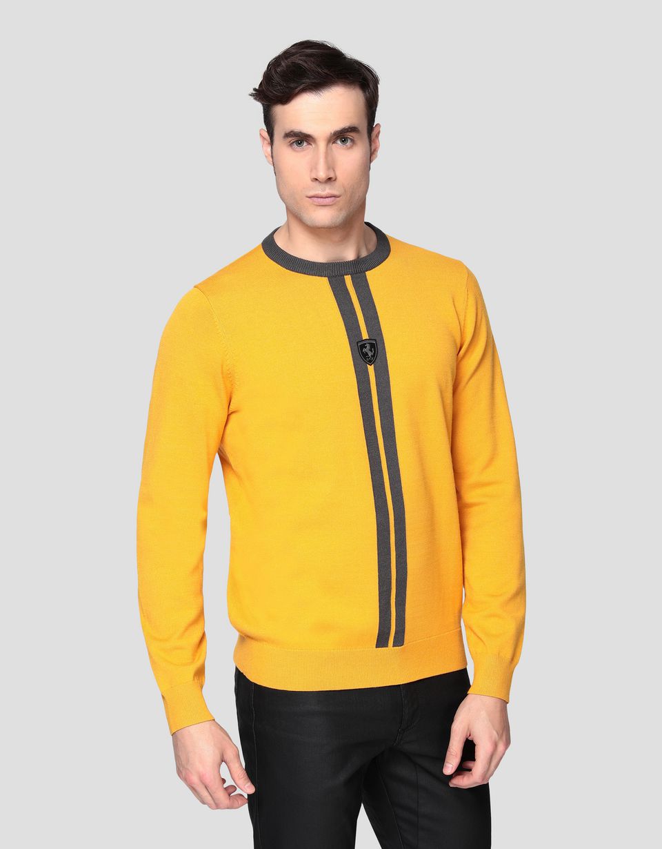 Ferrari Men's knitted sweater with livery pattern Man Scuderia