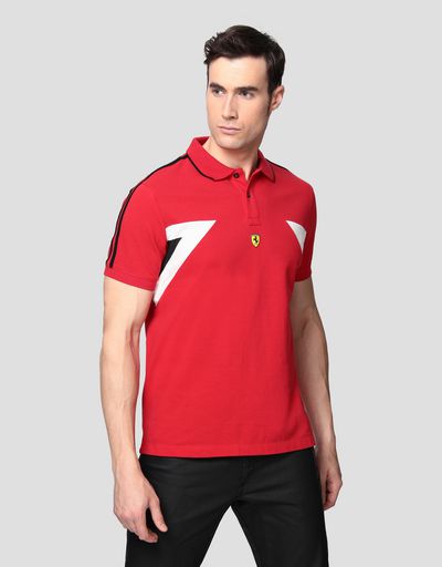 Мужская поло из хлопка стретч с контрастными вставками