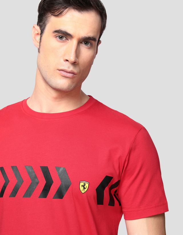 Scuderia Ferrari Online Store - Men’s cotton T-shirt with print - Short Sleeve T-Shirts