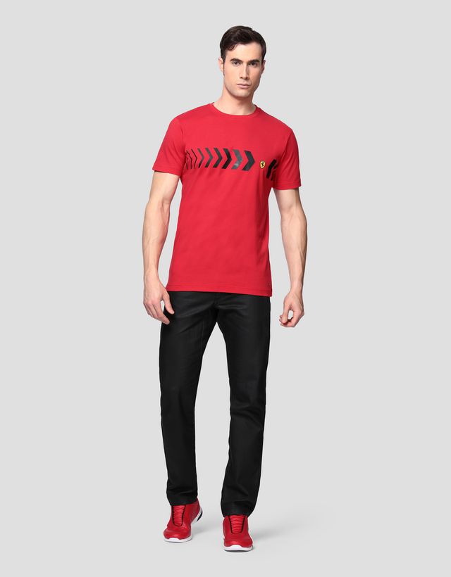 Scuderia Ferrari Online Store - Men’s cotton T-shirt with print - Short Sleeve T-Shirts