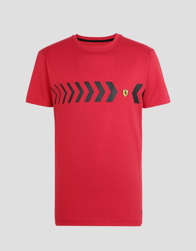 Scuderia Ferrari Online Store - Men’s cotton T-shirt with print - Short Sleeve T-Shirts