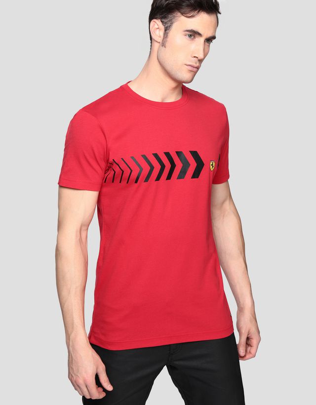 Scuderia Ferrari Online Store - Men’s cotton T-shirt with print - Short Sleeve T-Shirts