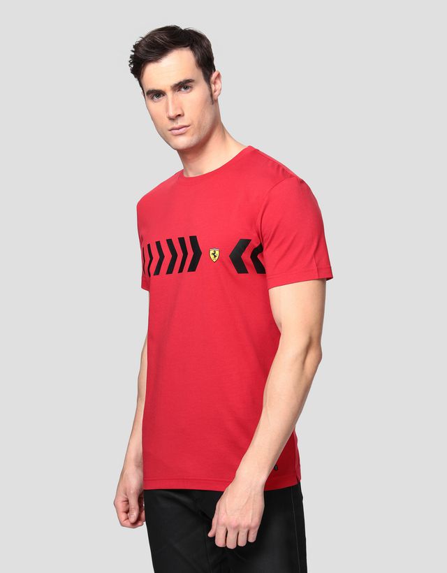 Scuderia Ferrari Online Store - Men’s cotton T-shirt with print - Short Sleeve T-Shirts