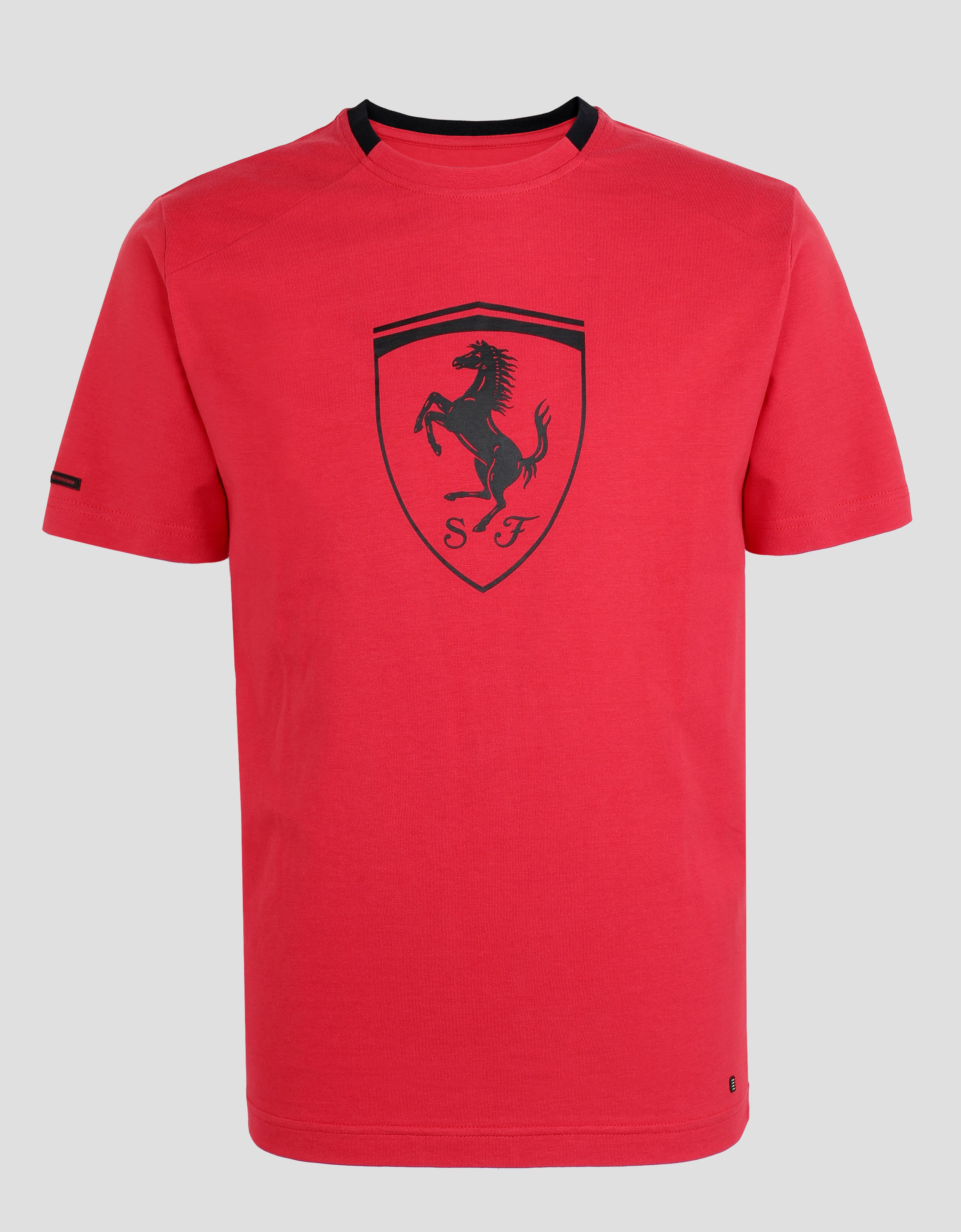 Ferrari Men's cotton T-shirt with Ferrari Shield Man | Scuderia Ferrari ...