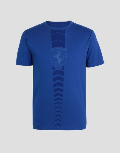 Scuderia Ferrari Online Store - T-shirt uomo in cotone con stampa gommata - T-shirt manica corta