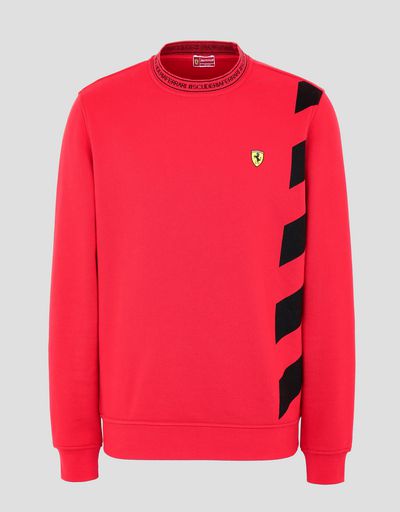 Scuderia Ferrari Online Store - Men's sweatshirt with contrasting pattern - Crew Neck Sweaters