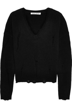 AUTUMN CASHMERE Distressed mélange cashmere sweater