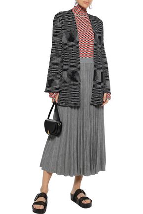 M Missoni Crochet-knit Wool-blend Cardigan In Black