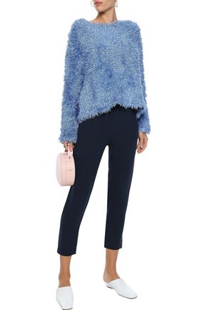 Click to view more detailed imagery on our partner's website Mansur Gavriel Woman Frayed Silk Sweater Light Blue