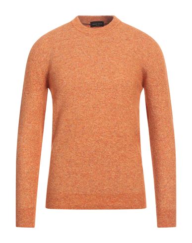 Roberto Collina Man Sweater Orange Size 38 Synthetic Fibers, Merino Wool, Silk, Cotton, Baby Alpaca