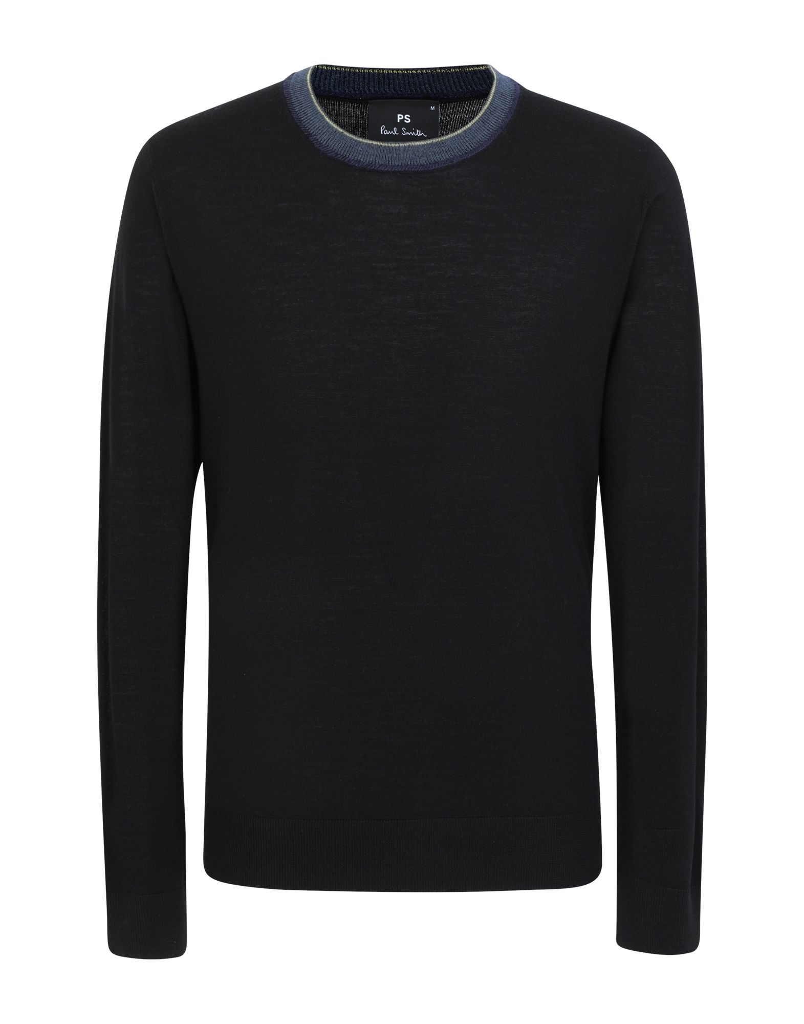 《セール開催中》PS PAUL SMITH メンズ プルオーバー ブラック S ウール 97% / 毛（アルパカ） 3% MENS PULLOVER CREW NECK