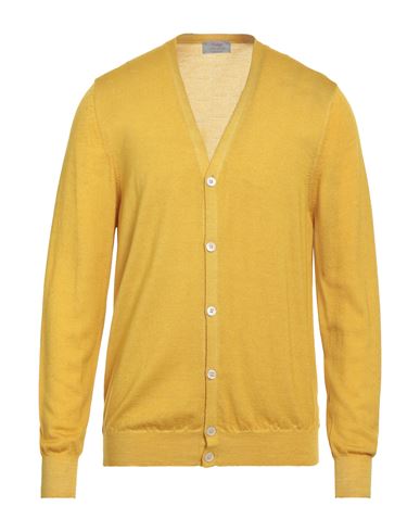 Gran Sasso Man Cardigan Yellow Size 44 Virgin Wool