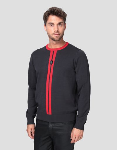 メンズ ニットプルオーバー レーシングカーデザイン