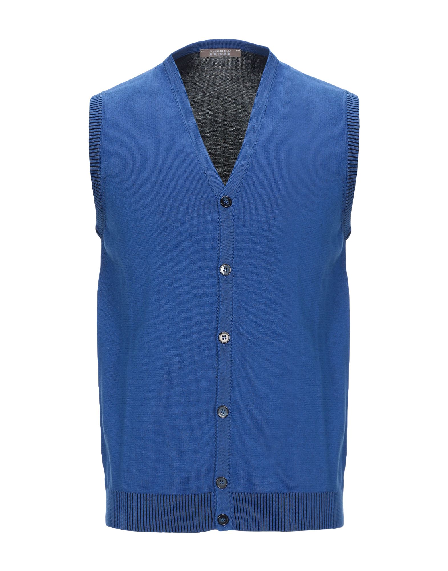 ＜YOOX＞ ★73%OFF！ANDREA FENZI メンズ カーディガン ブルー 50 コットン 100%画像